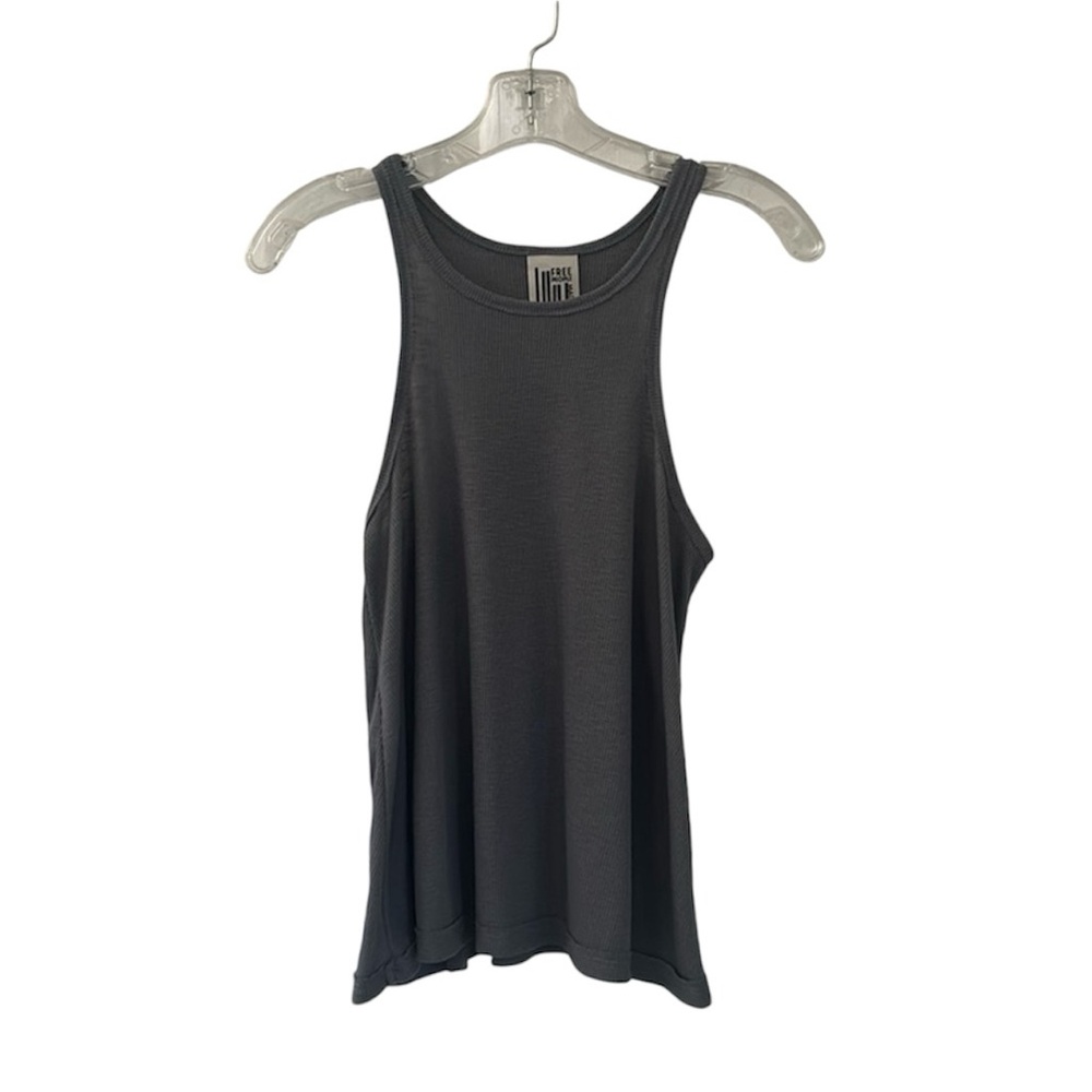 Free People Gray Ribbed Tank Top